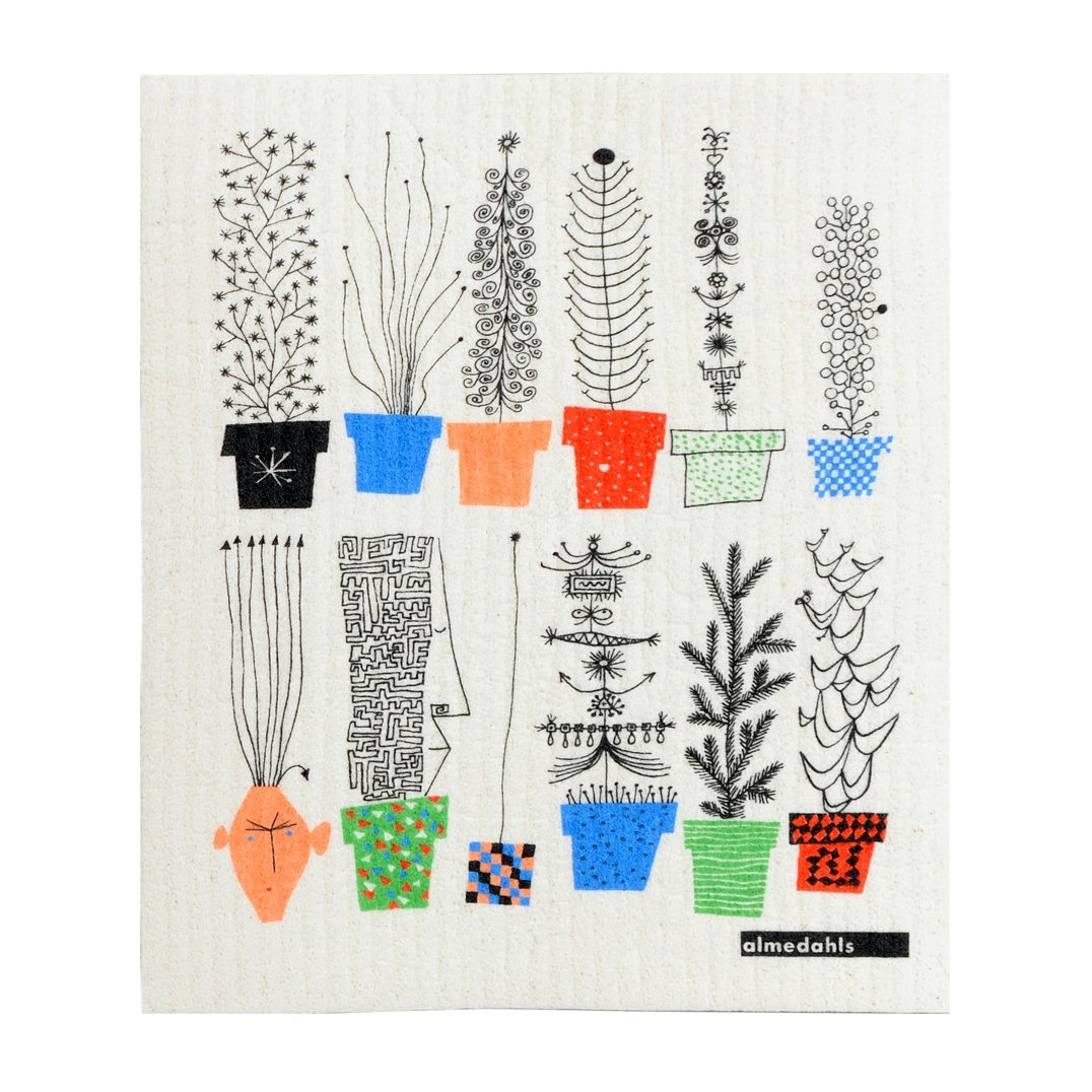 Almedahls Italiensk blomsterhylle oppvaskklut 18x20 cm Multi
