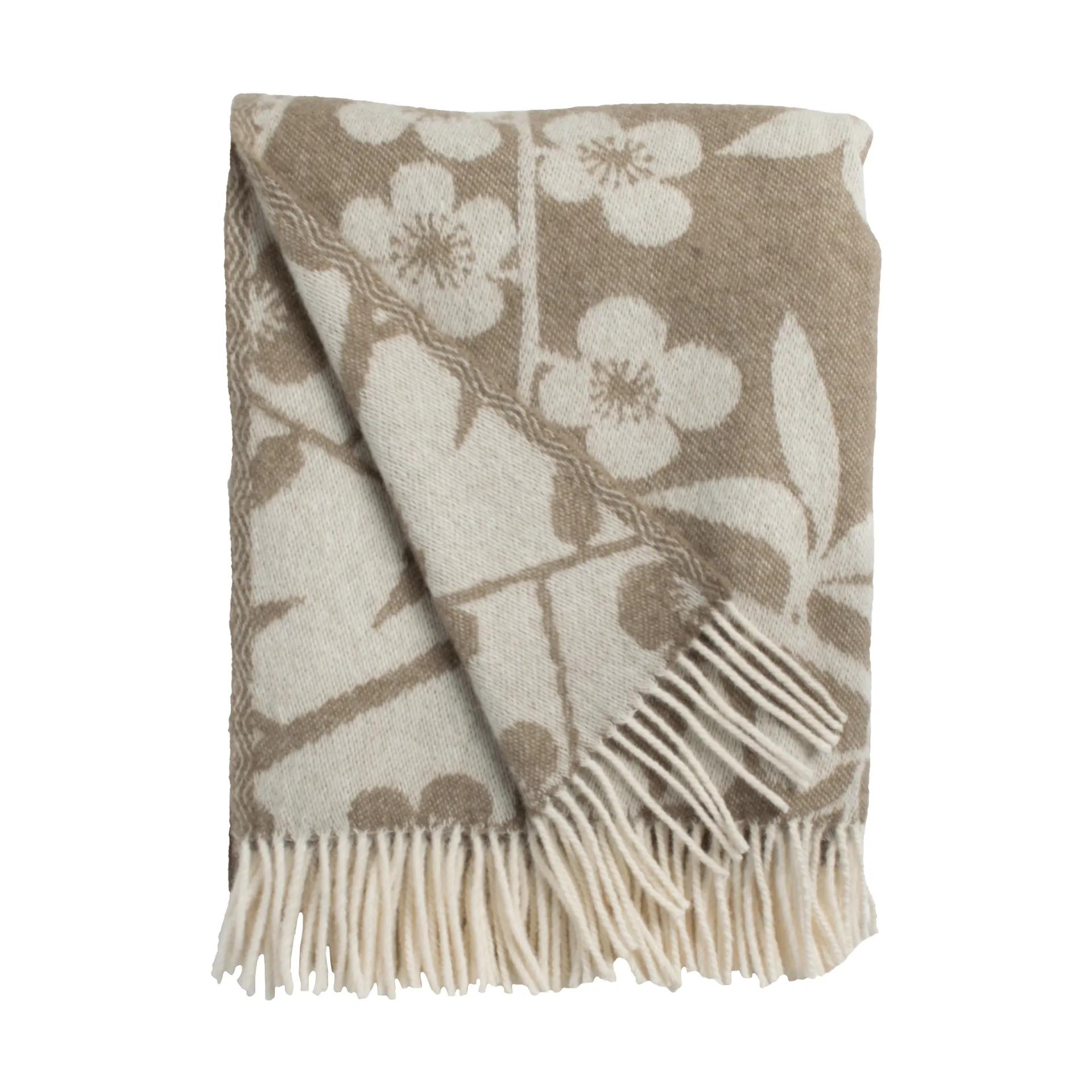 Körsbärsträdgården pledd 130x170 cm, Brun-offwhite Almedahls