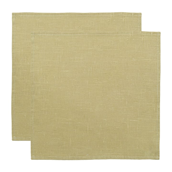 Linne serviett 45 x 45 cm 2-pakning, Lys oliven Almedahls