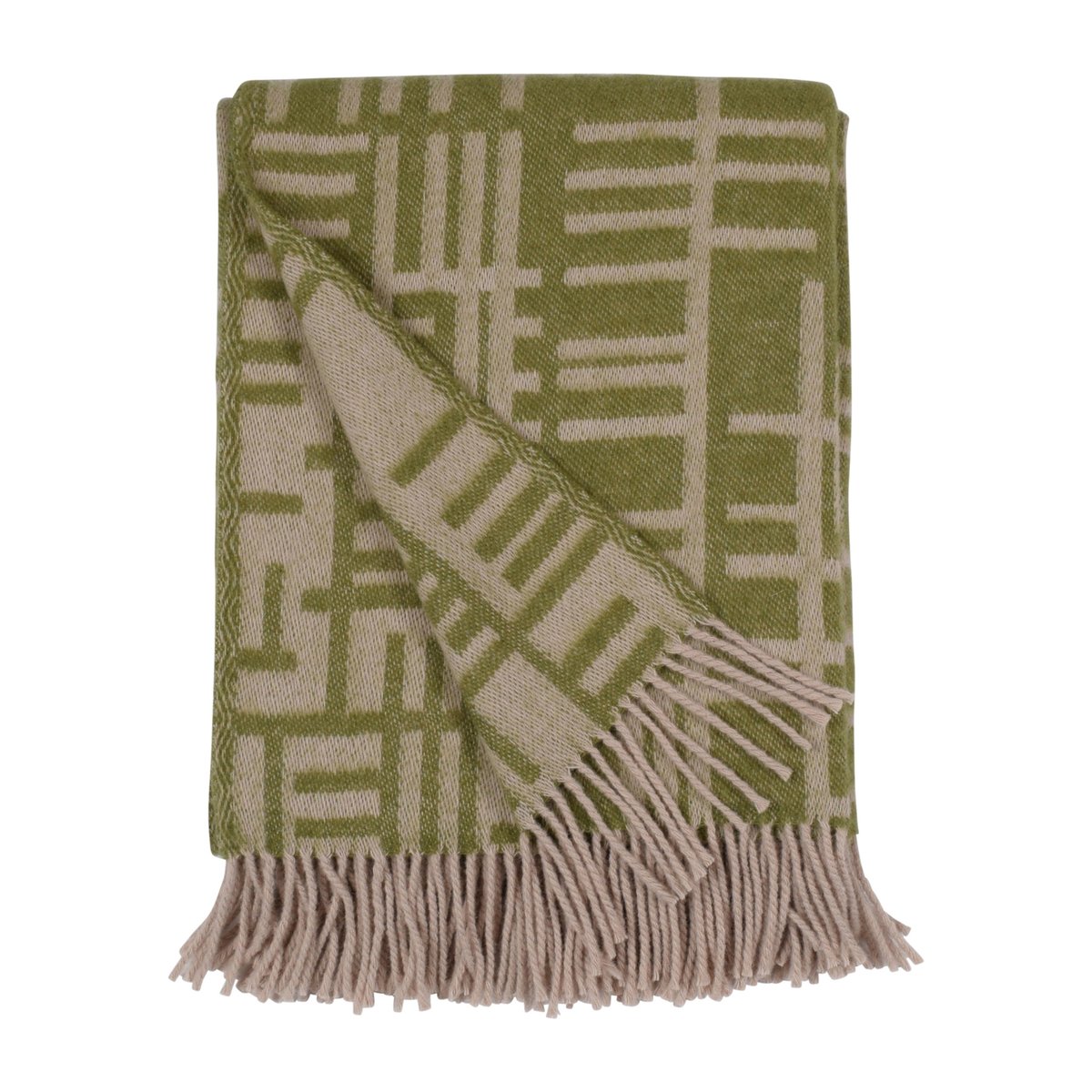 Almedahls Pickepin pledd 130x170 cm Mosegrønn-beige