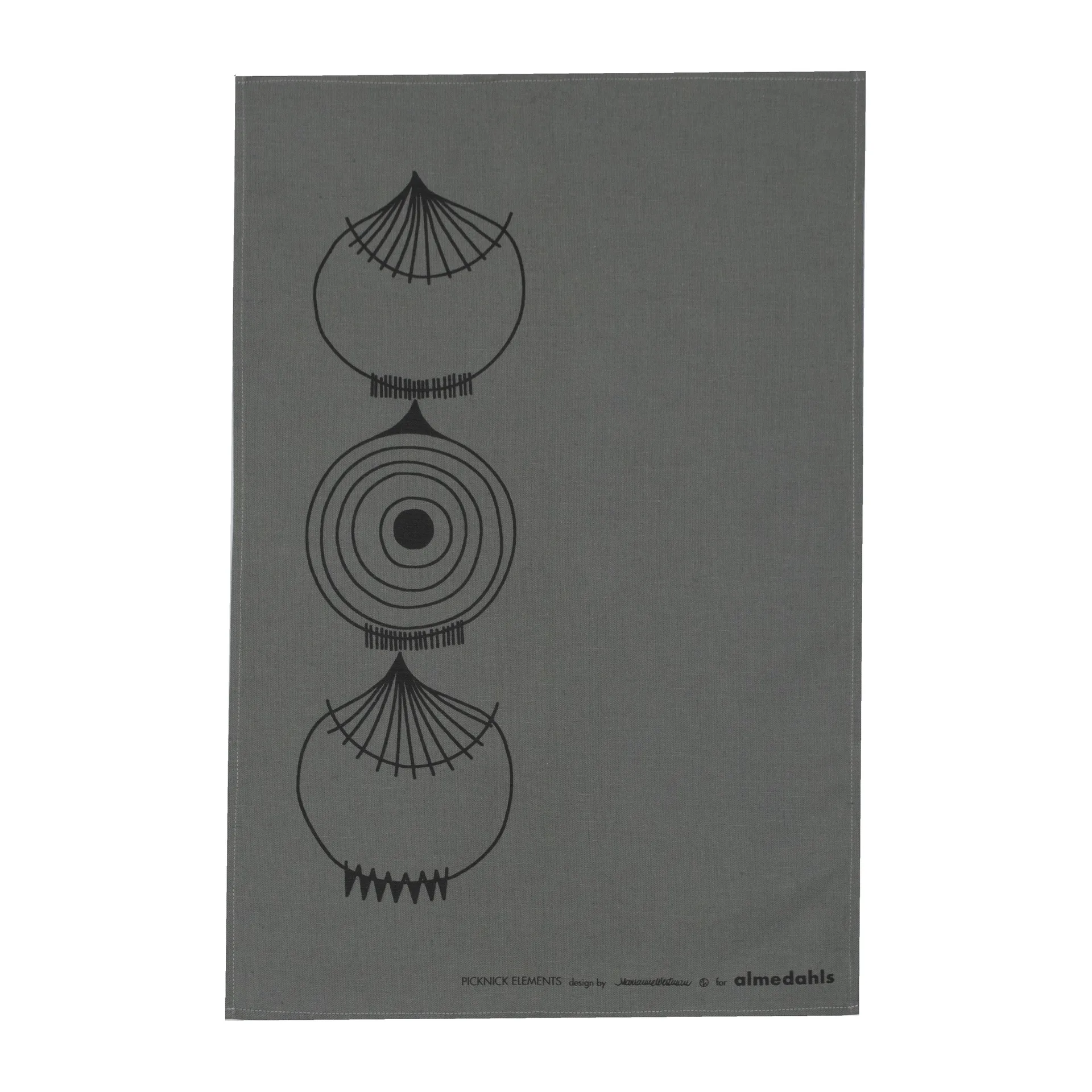 Picknick Elements kjøkkenhåndkle 47x70 cm, Grå Almedahls