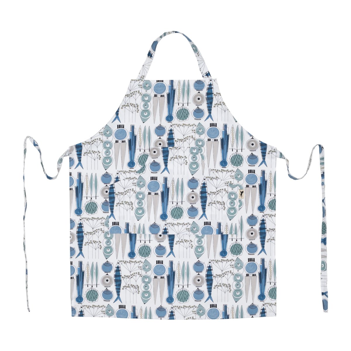Almedahls Picknick forkle lite mønster Blå-beige