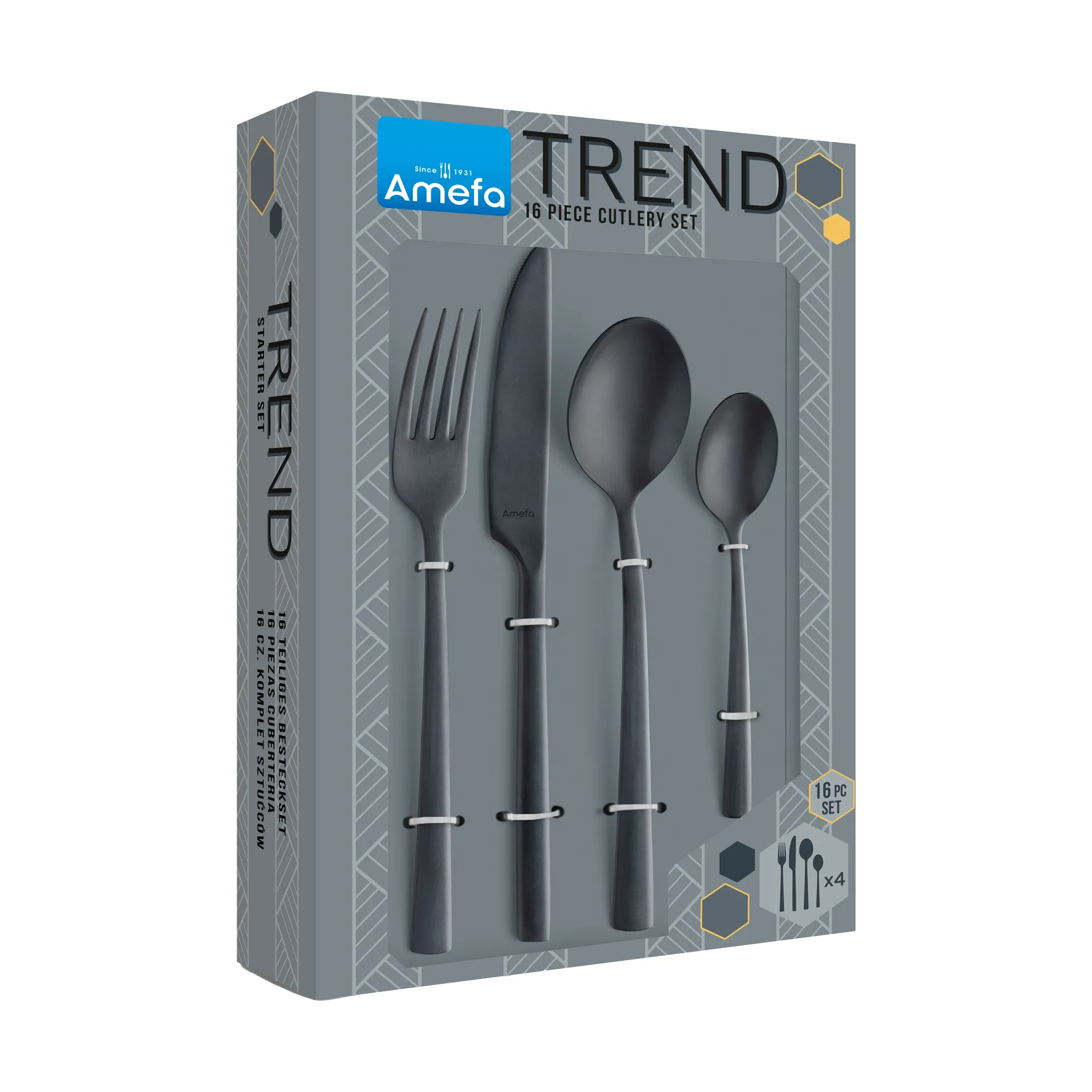 Manille Vintage bestikksett 16 deler, Svart Amefa