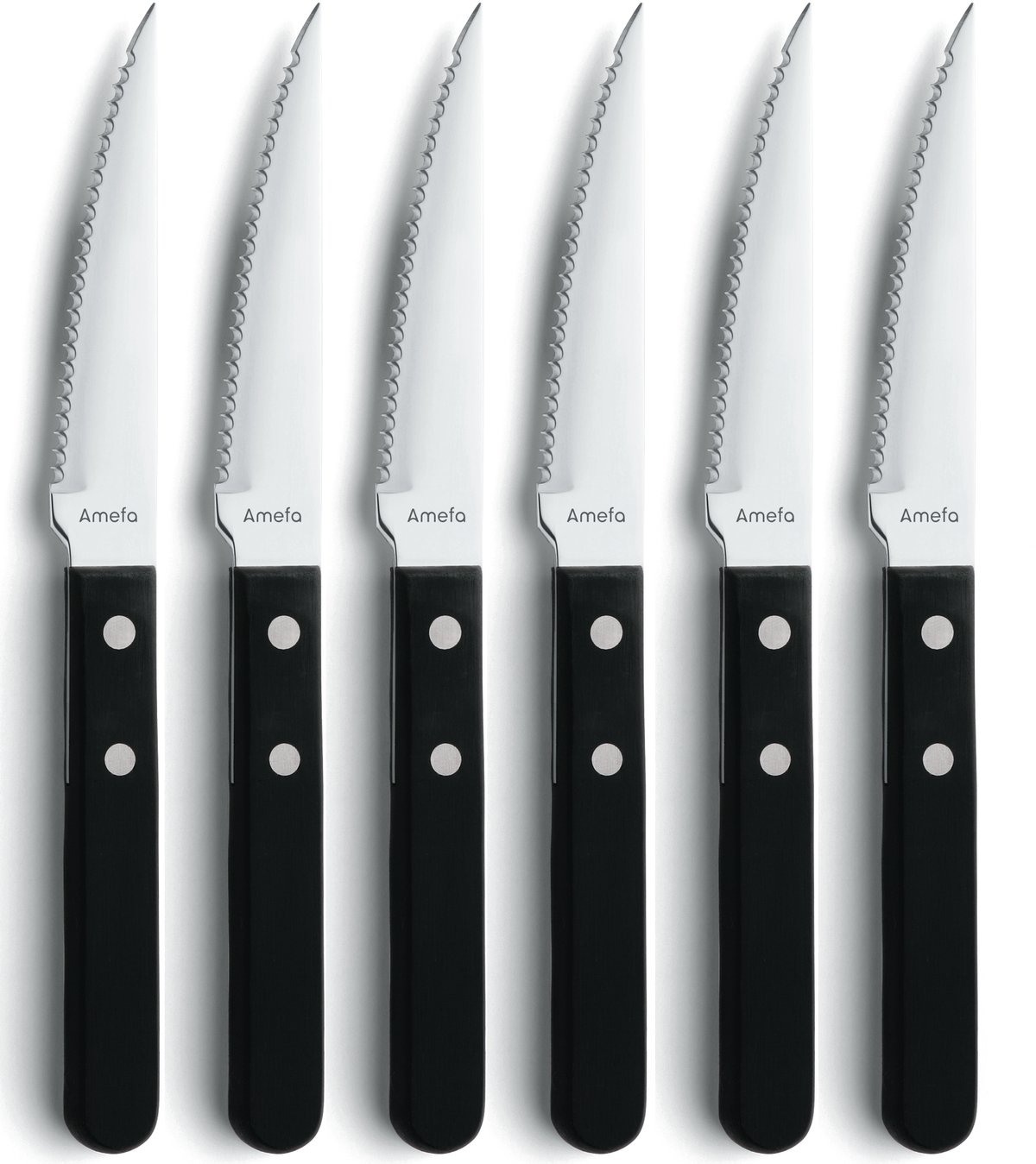Amefa Pizza Noir grillkniv 6-pk Svart