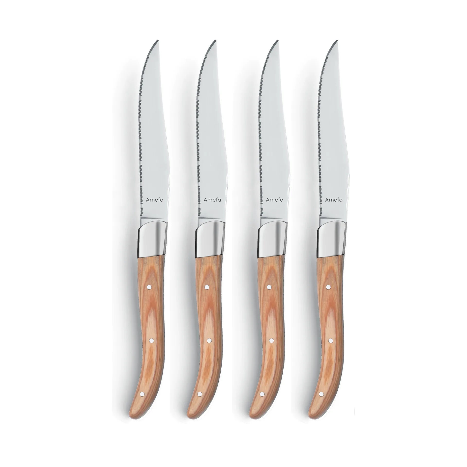Royal Steak grillkniv 4-pk, Natural i treboks Amefa