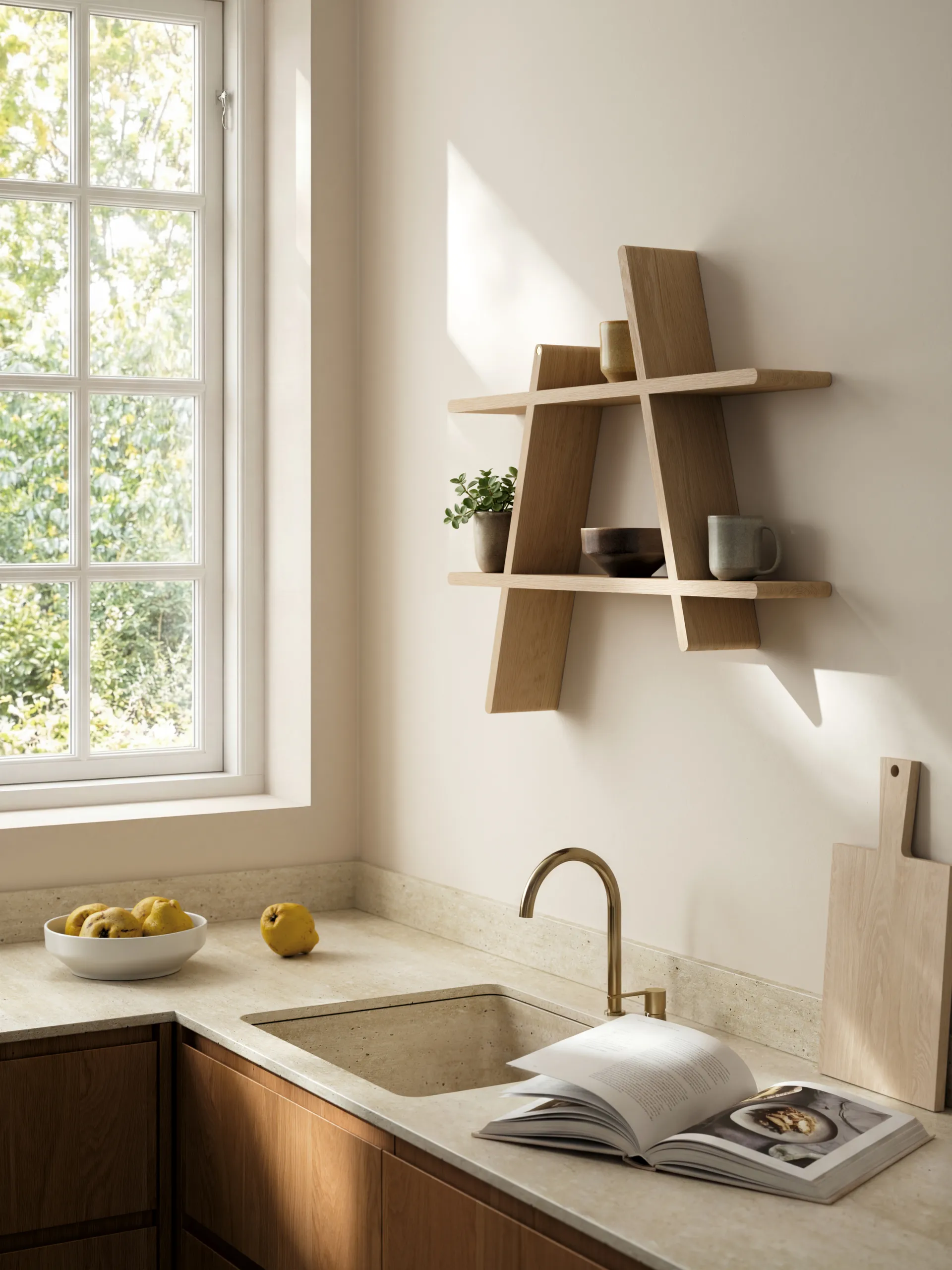 A-Shelf vegghylle Large 78x12x67 cm, Oak Andersen Furniture