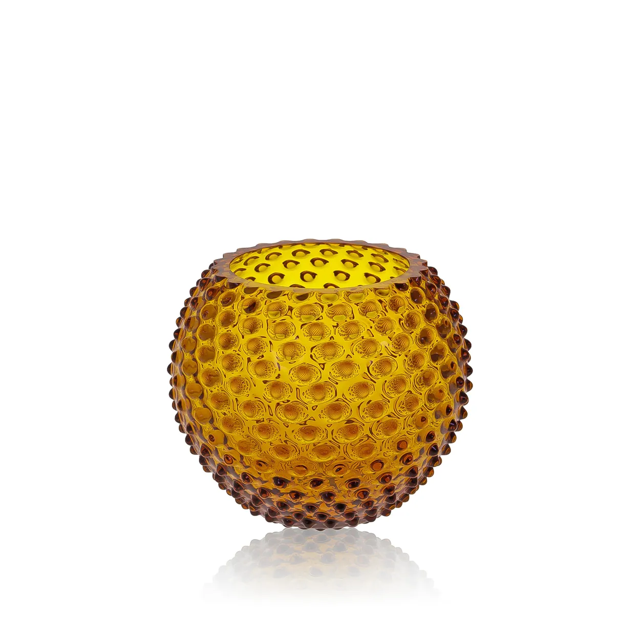 Anna Von Lipa Hobnail Globe Vase 18 cm Amber