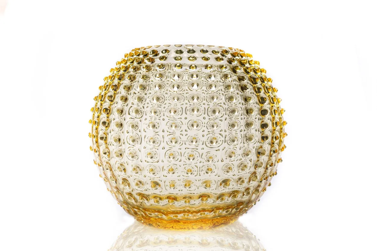 Anna Von Lipa Hobnail Globe Vase 24 cm Sitron