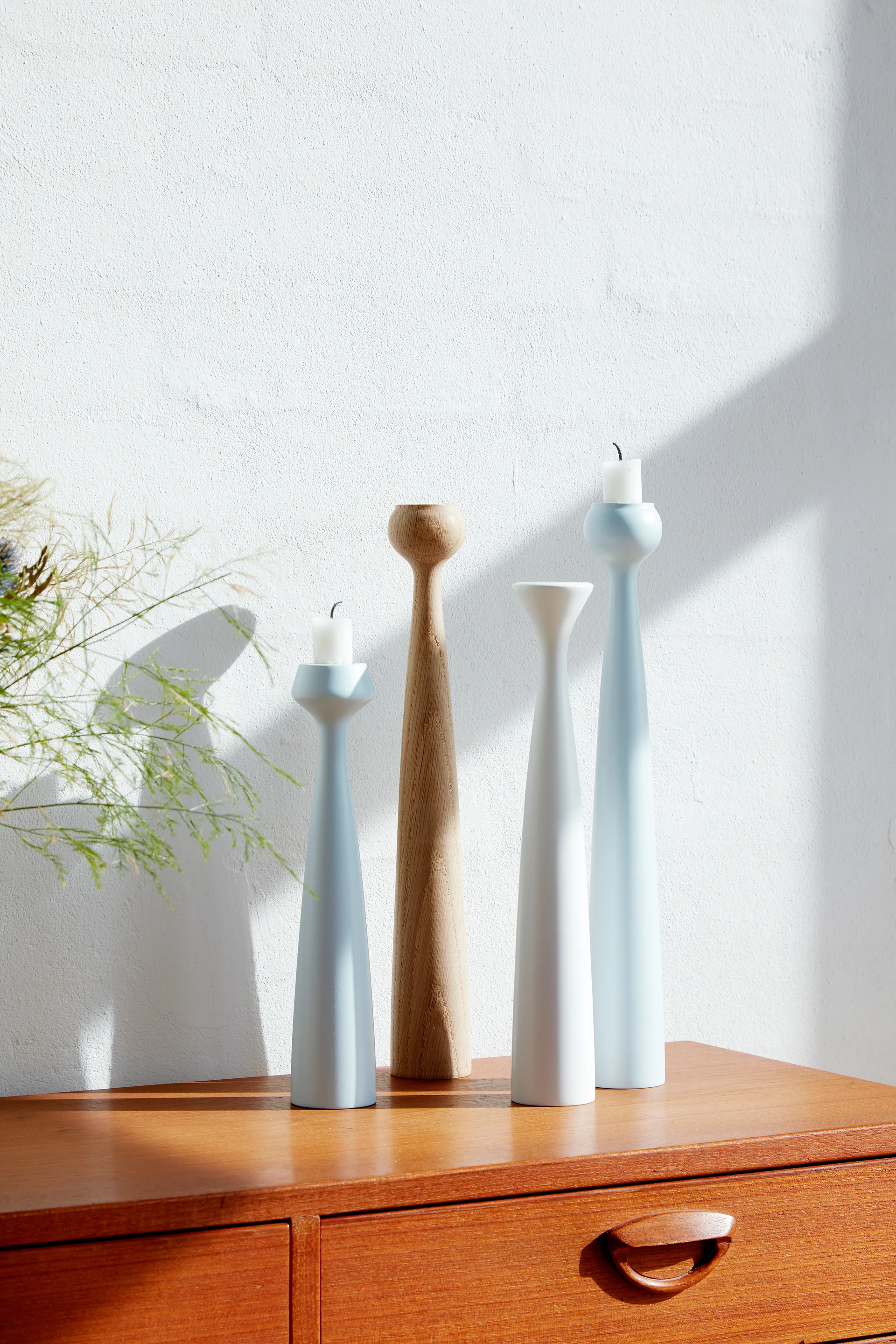 Blossom Rose lysestake 29 cm, Cool grey Applicata