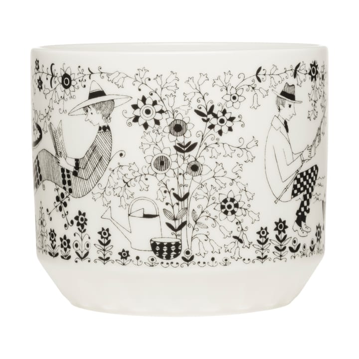 Emilia krukke Ø14 cm, Svart-hvit Arabia