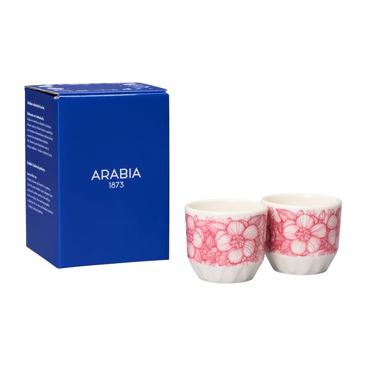 Huvila eggeglass 2-pakning, Rosa-hvit Arabia