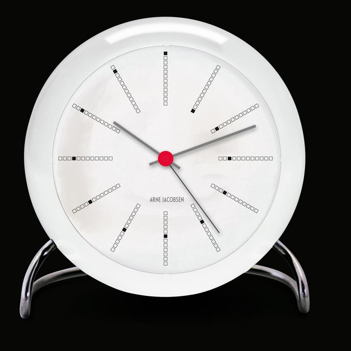 AJ Bankers bordklokke, hvit Arne Jacobsen Clocks