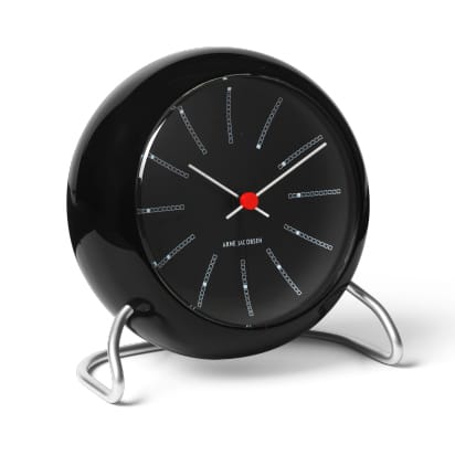 AJ Bankers bordklokke, Svart Arne Jacobsen Clocks