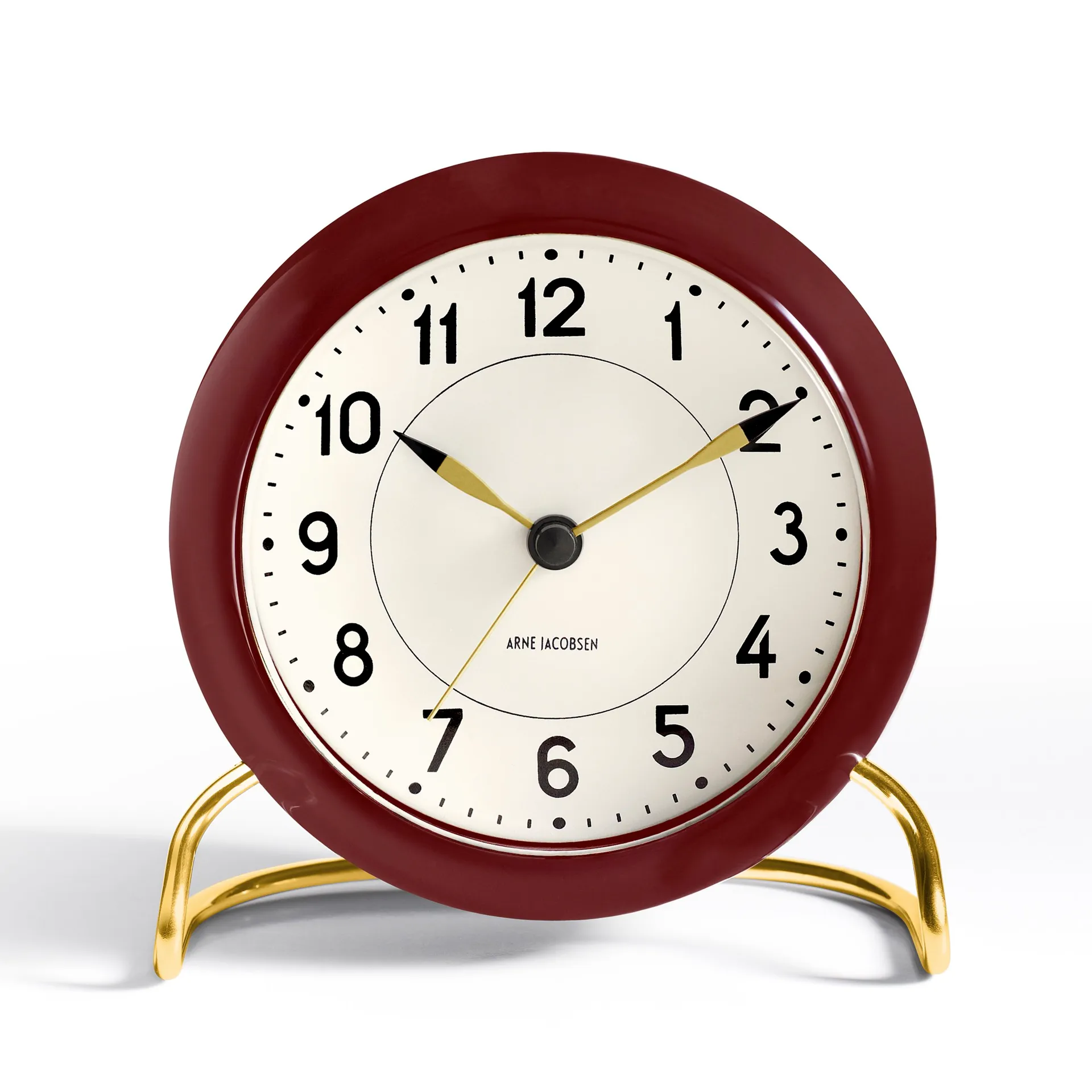 AJ Station bordur vinrødt, vinrød Arne Jacobsen Clocks
