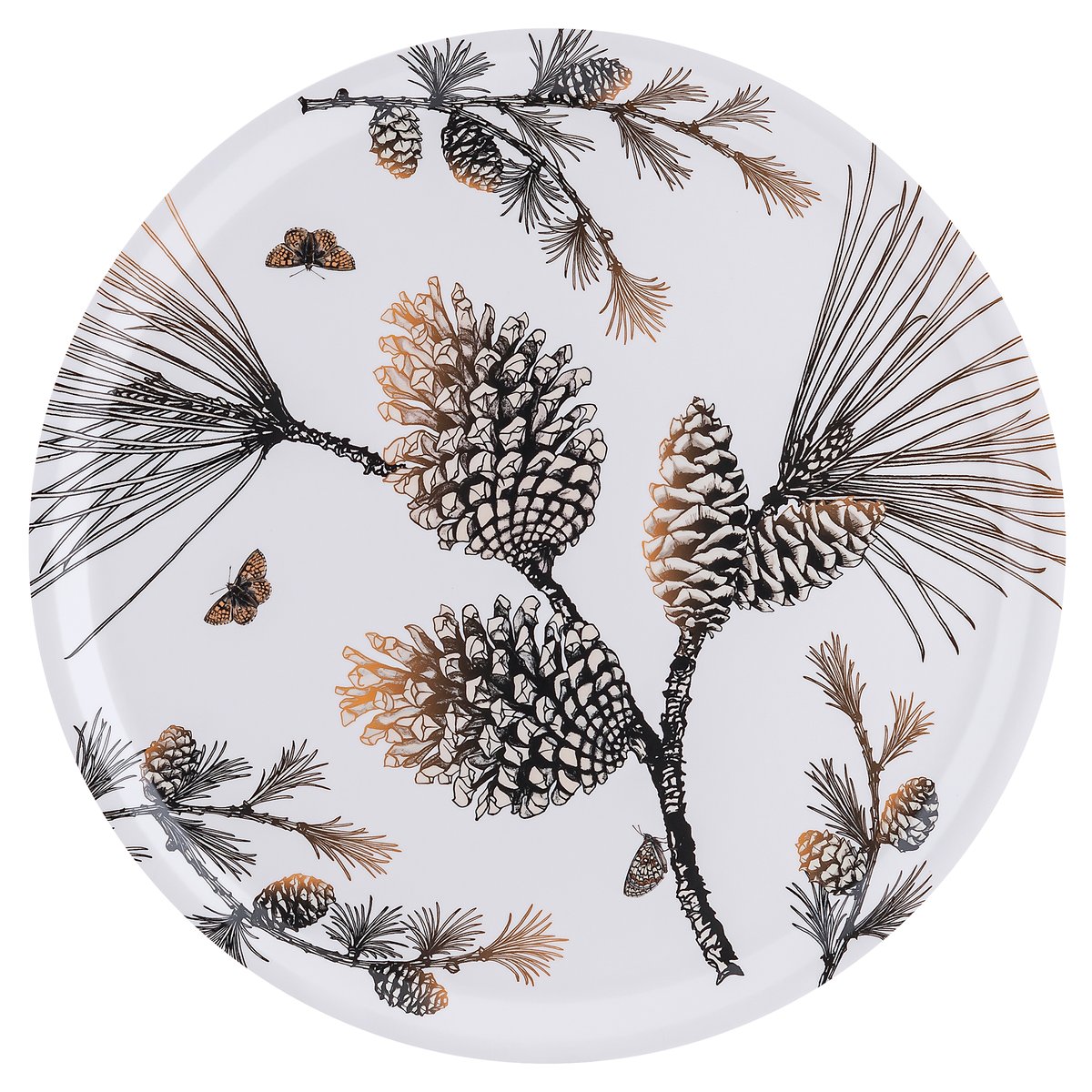 Åry Home Pine Cone brett Ø 38 cm Cotton white