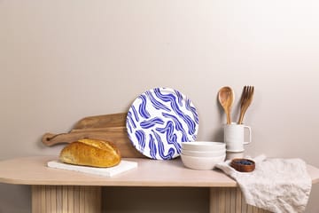 Sudd brett Ø 38 cm - Blue-white - Åry Home