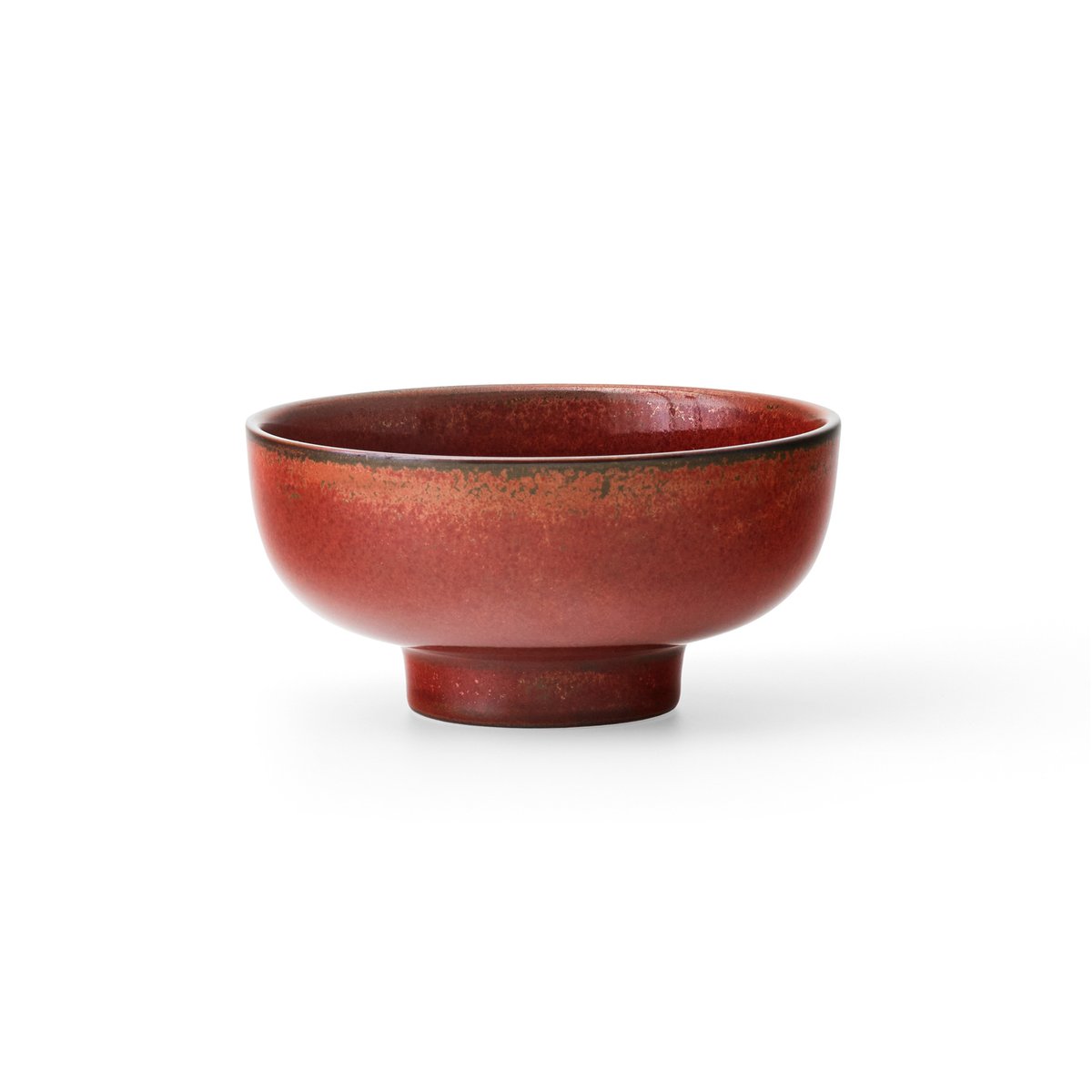 Audo Copenhagen - New Norm Footed Bowl Ø 12 cm - Red Glazed - Serveringsskåler - Norm Architects - Naturlig materiale