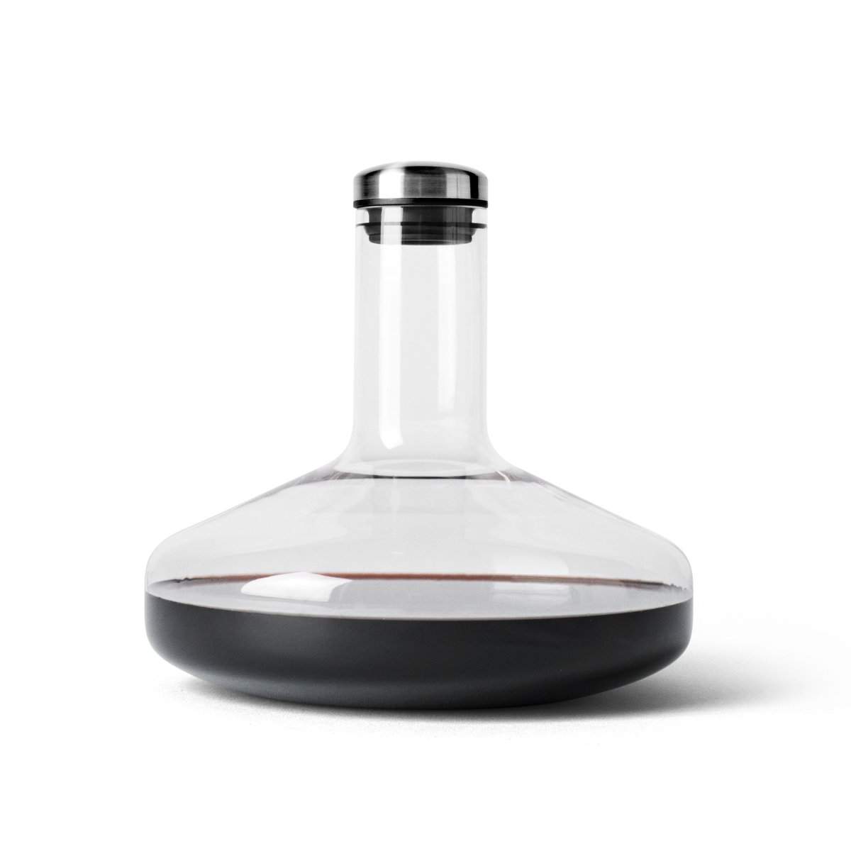 Audo Copenhagen - Wine Breather Deluxe Clear/Steel - Vinkarafler og dekantere - Norm Architects