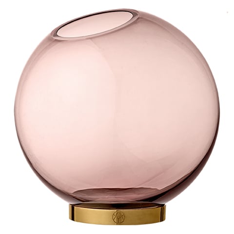AYTM - Globe Vase w/Stand Ø21xH21 Rose/Gold
