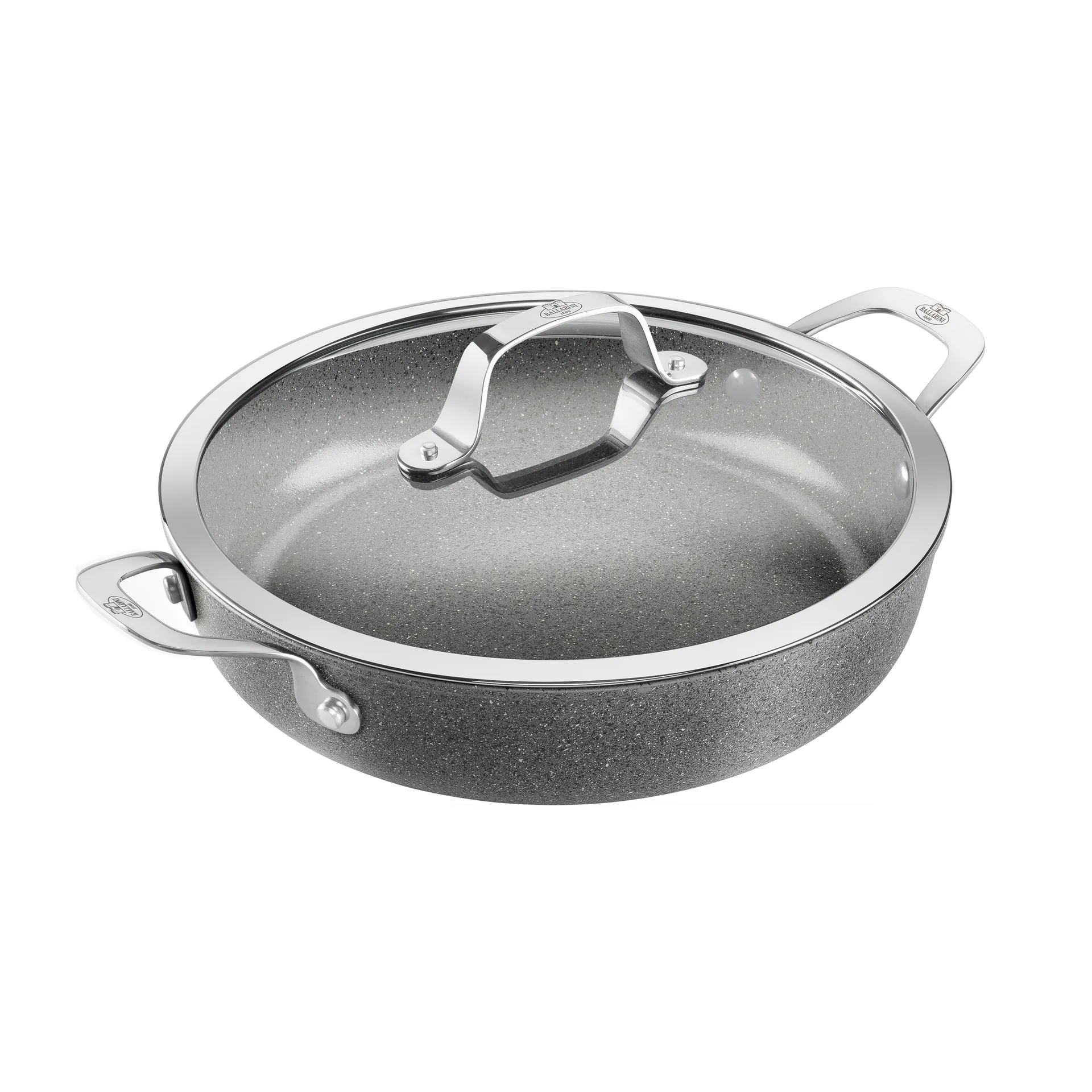 Salina Ceramic Granit serveringspanne med glasslokk, 28 cm Ballarini