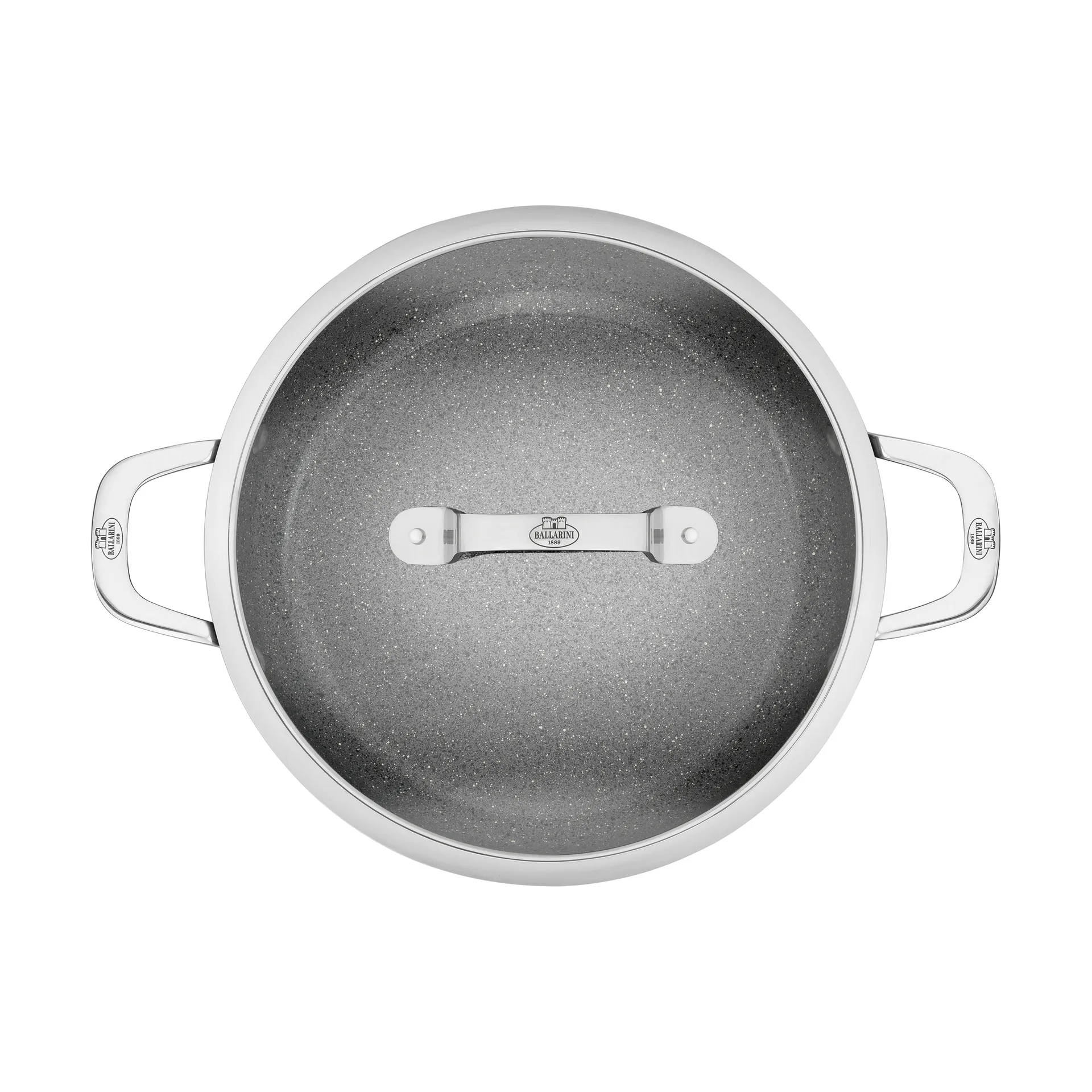 Salina Ceramic Granit serveringspanne med glasslokk, 28 cm Ballarini