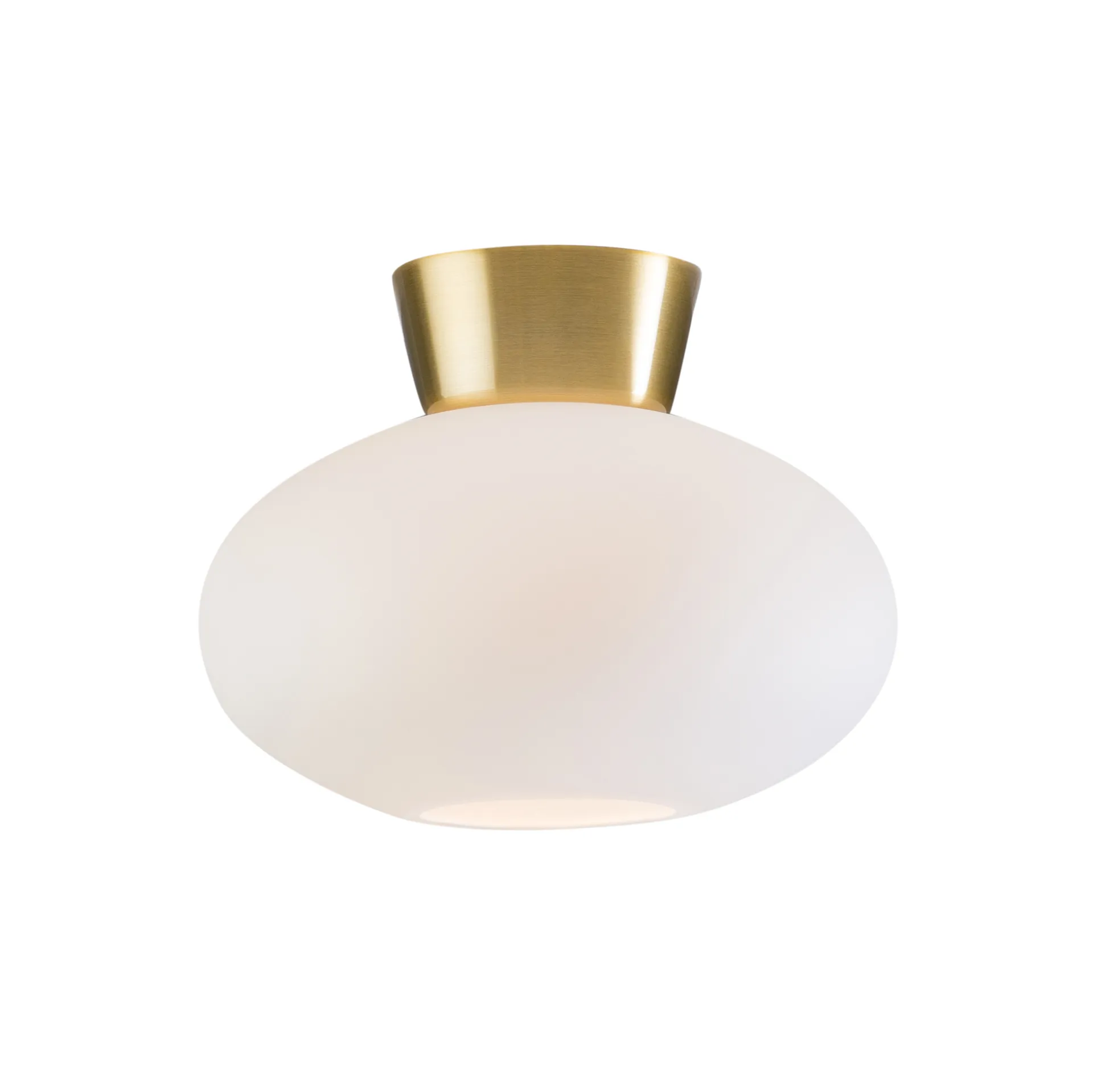 Bullo plafond opalglass Ø27 cm, Messing Belid