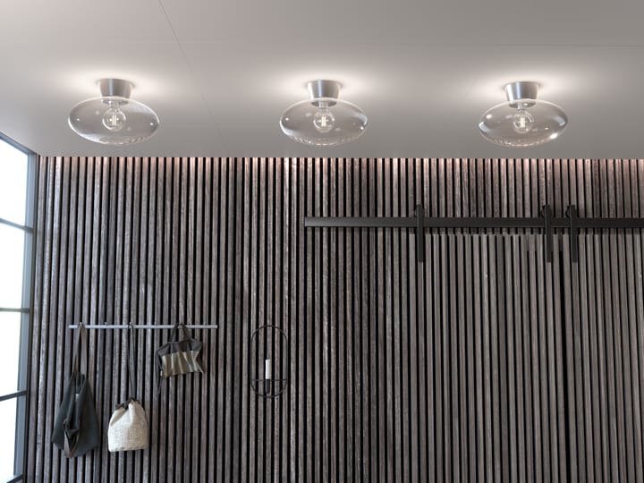 Bullo takplafond XL klart glass Ø 38 cm, Aluminium  Belid