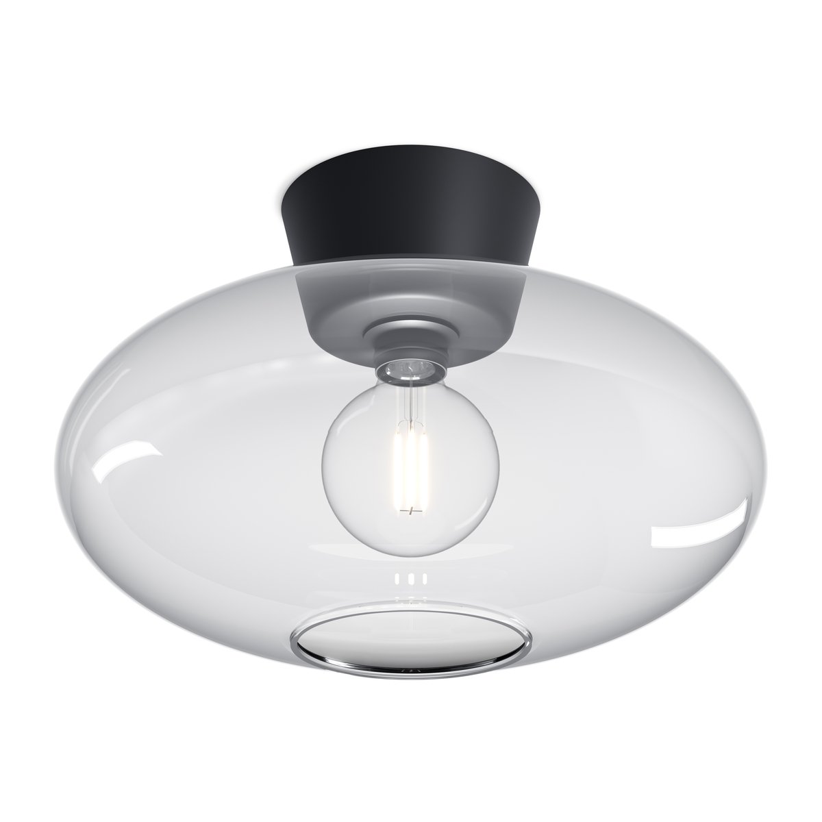 Belid - Bullo Taklampe XL Ø38 Matt Black/Clear