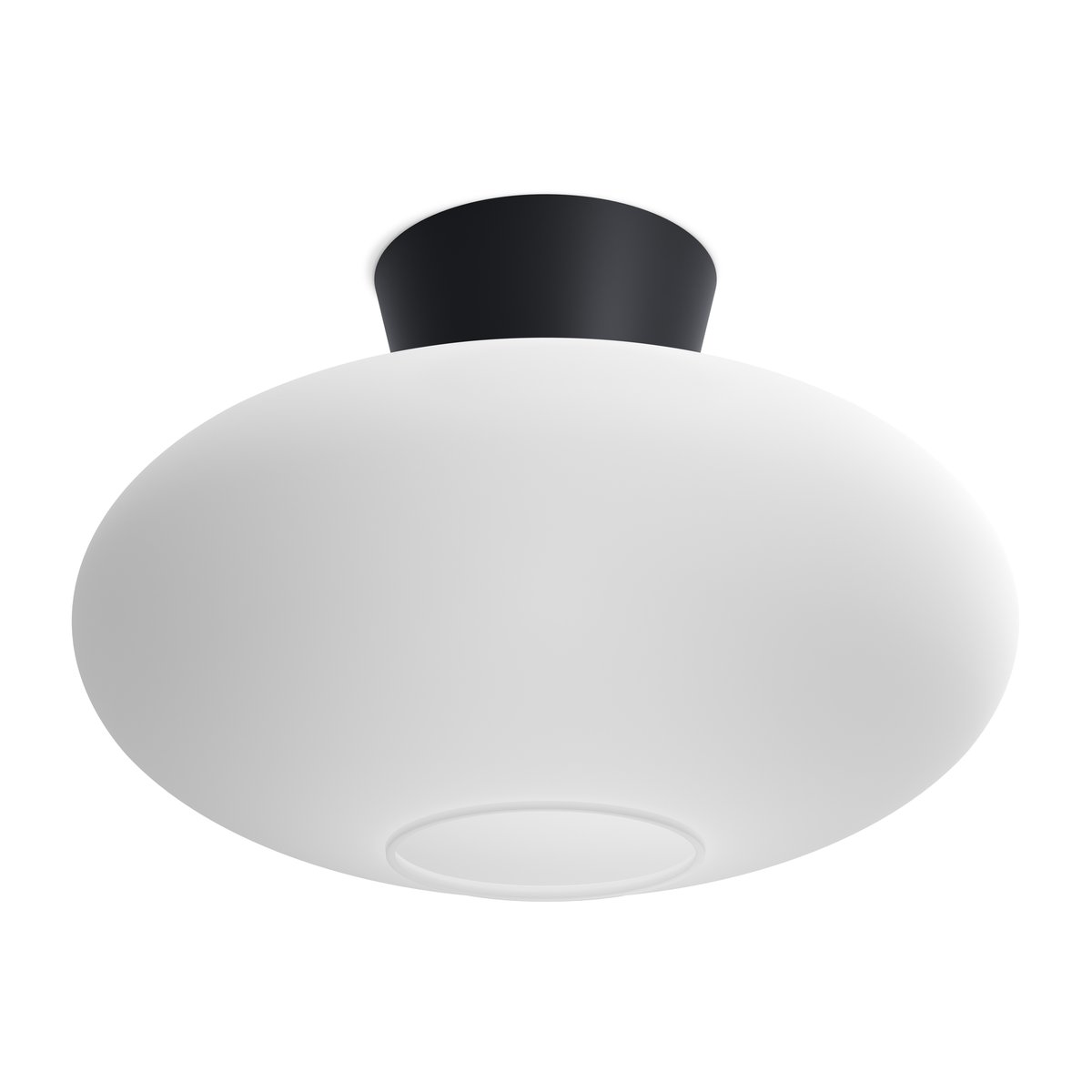 Belid Bullo takplafond XL klart glass Ø 38 cm Matt svart
