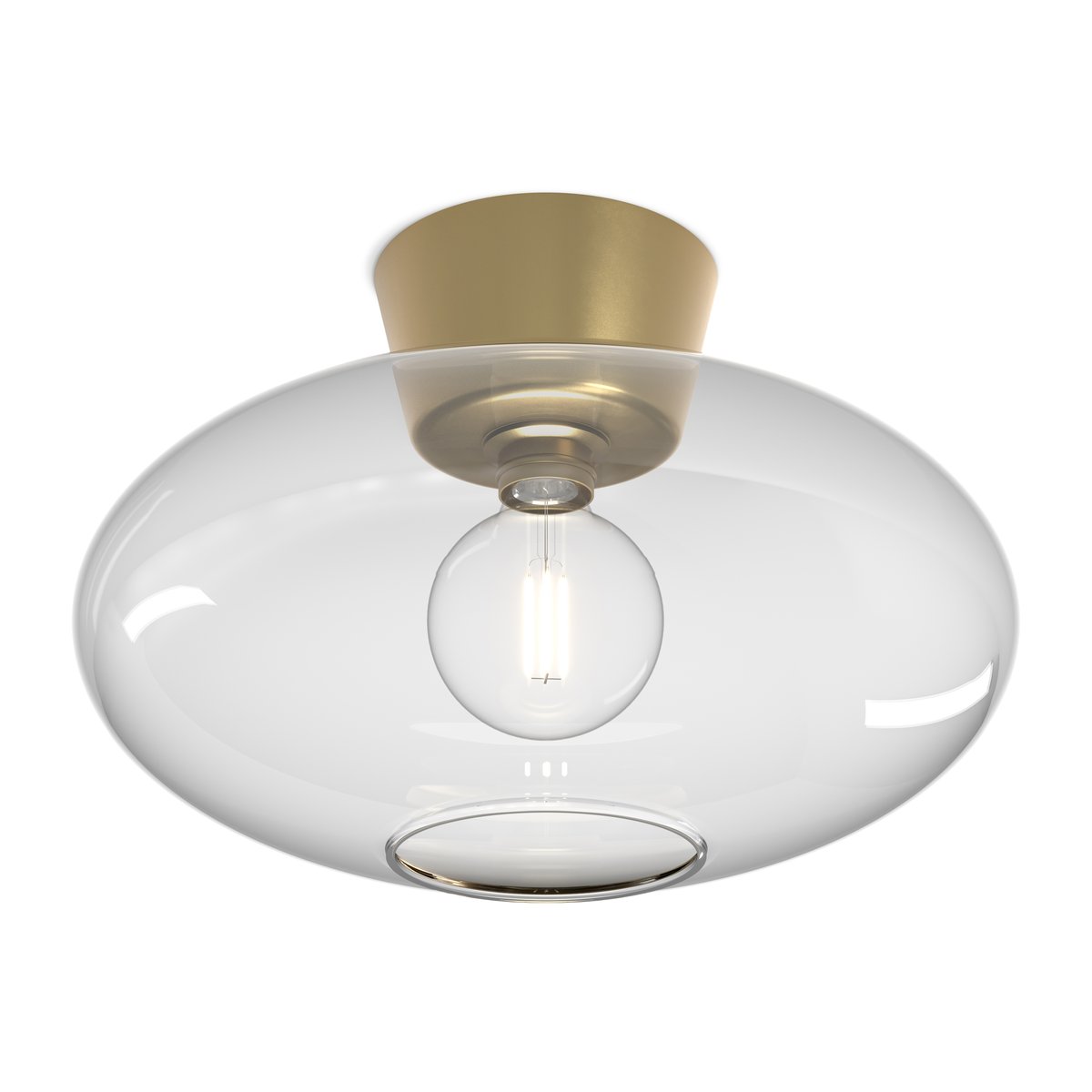 Belid - Bullo Taklampe XL Ø38 Brass/Clear