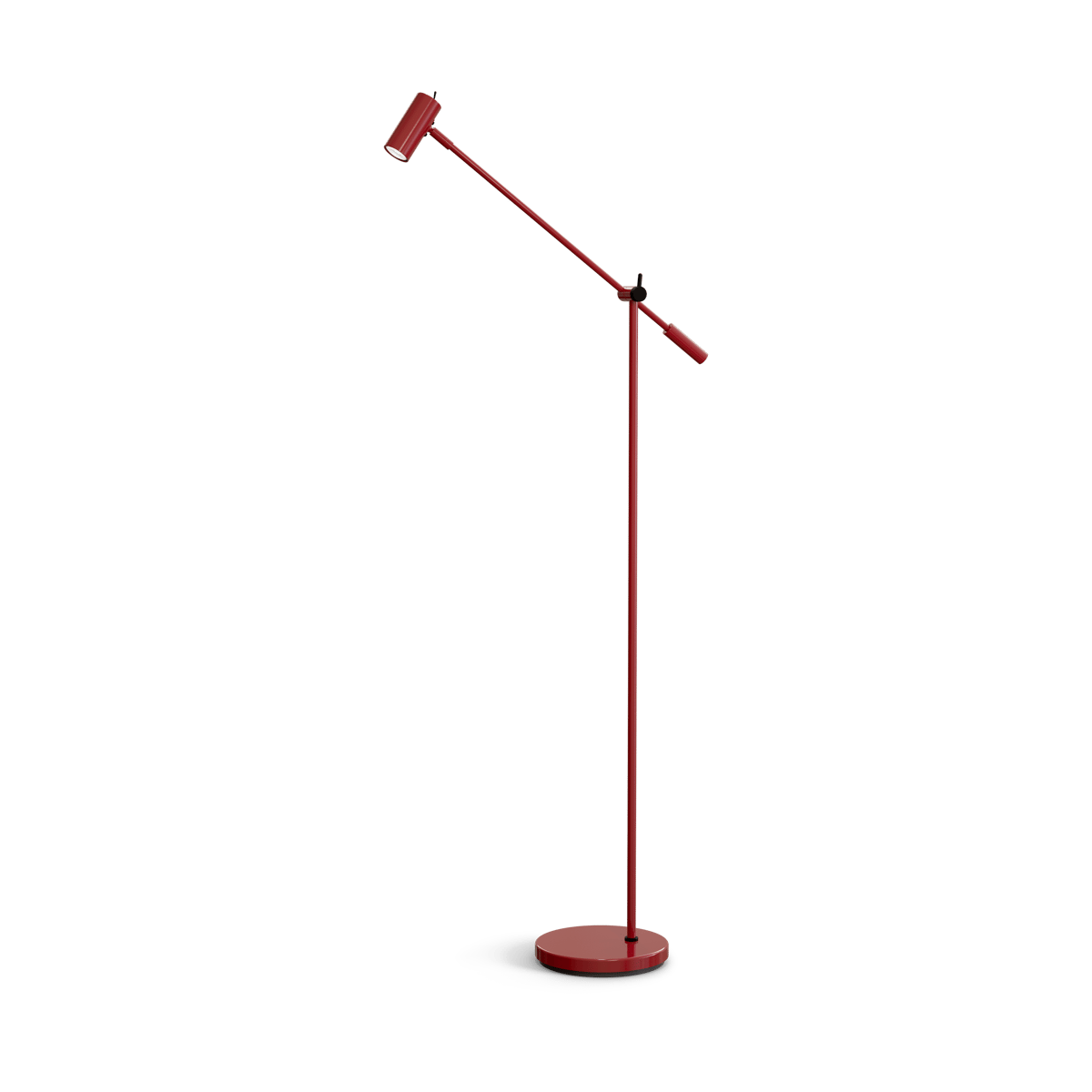 Belid Cato gulvlampe 134 cm Blank rubinrød-matt svart