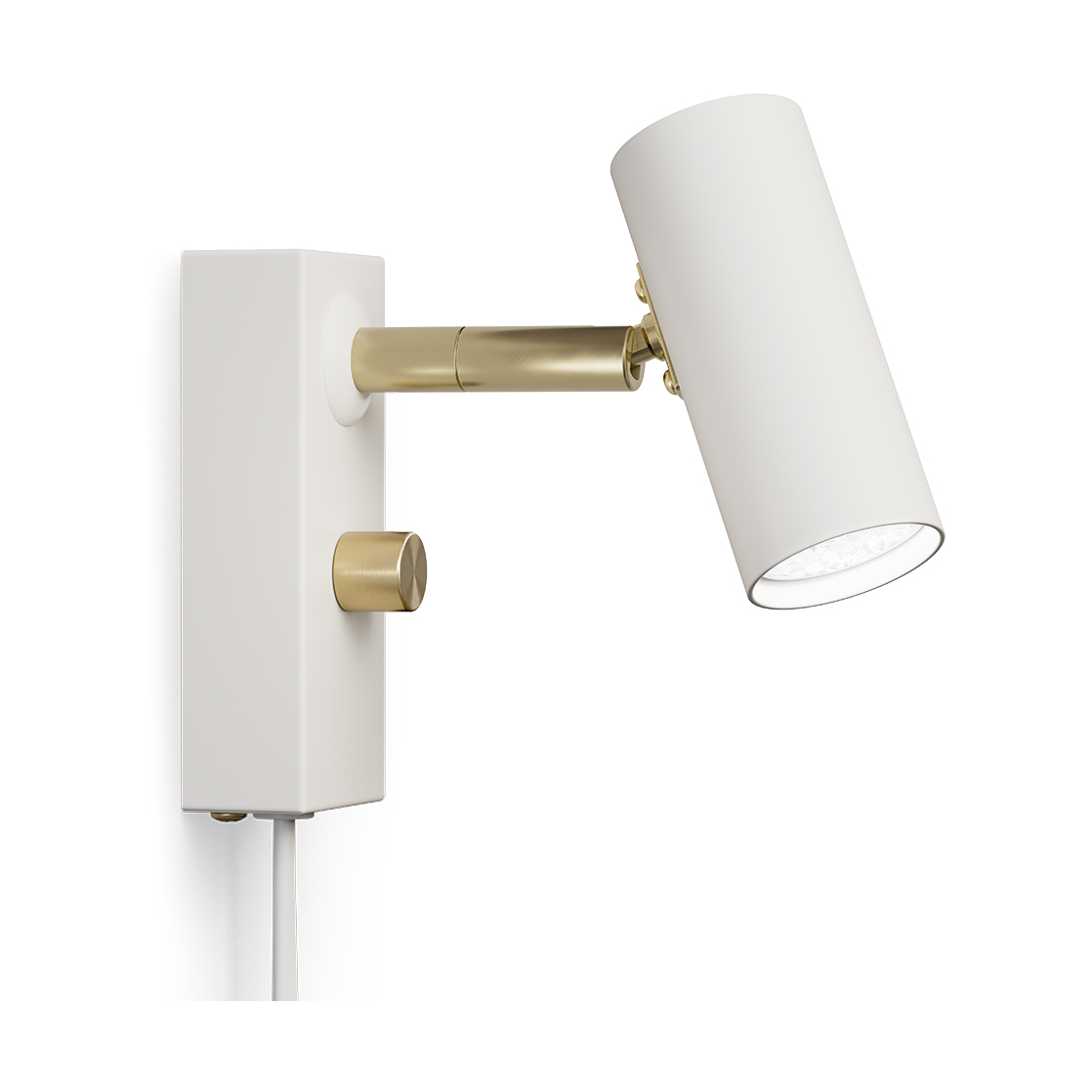 Belid Cato vegglampe Matt hvit-blank messing