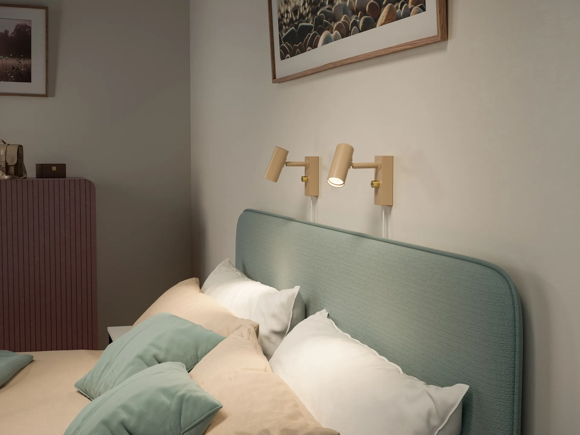 Cato vegglampe, Nougat-messing Belid