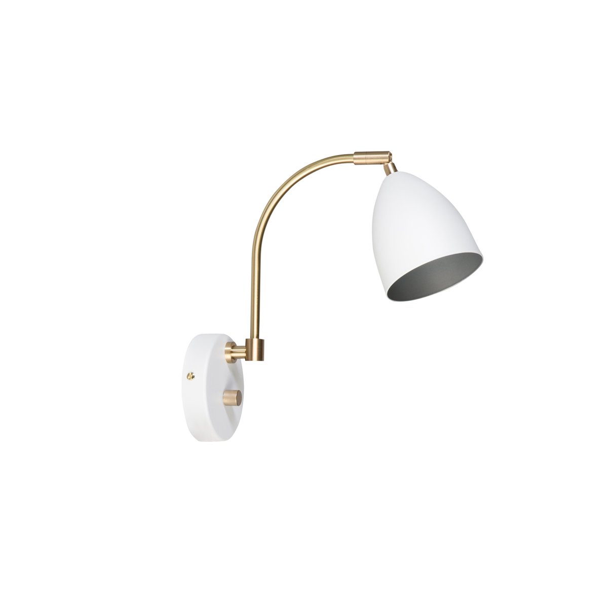 Belid Deluxe vegglampe hvit, messing