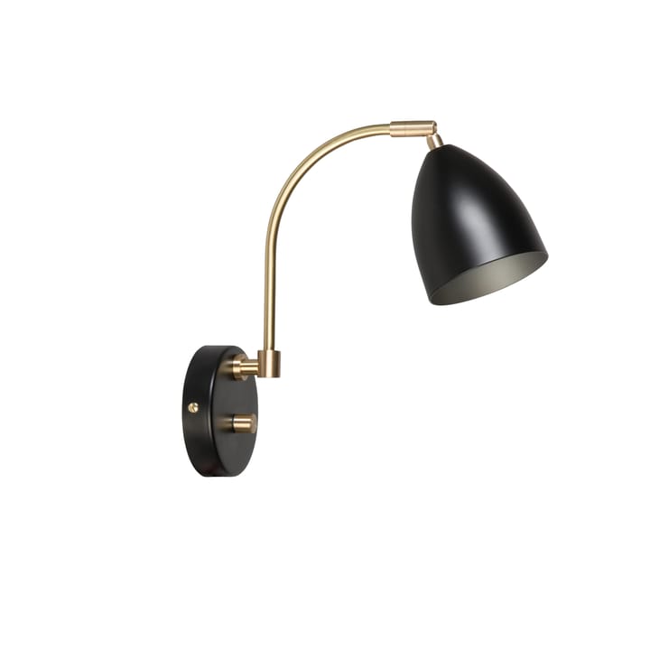 Deluxe vegglampe, svart, messing Belid