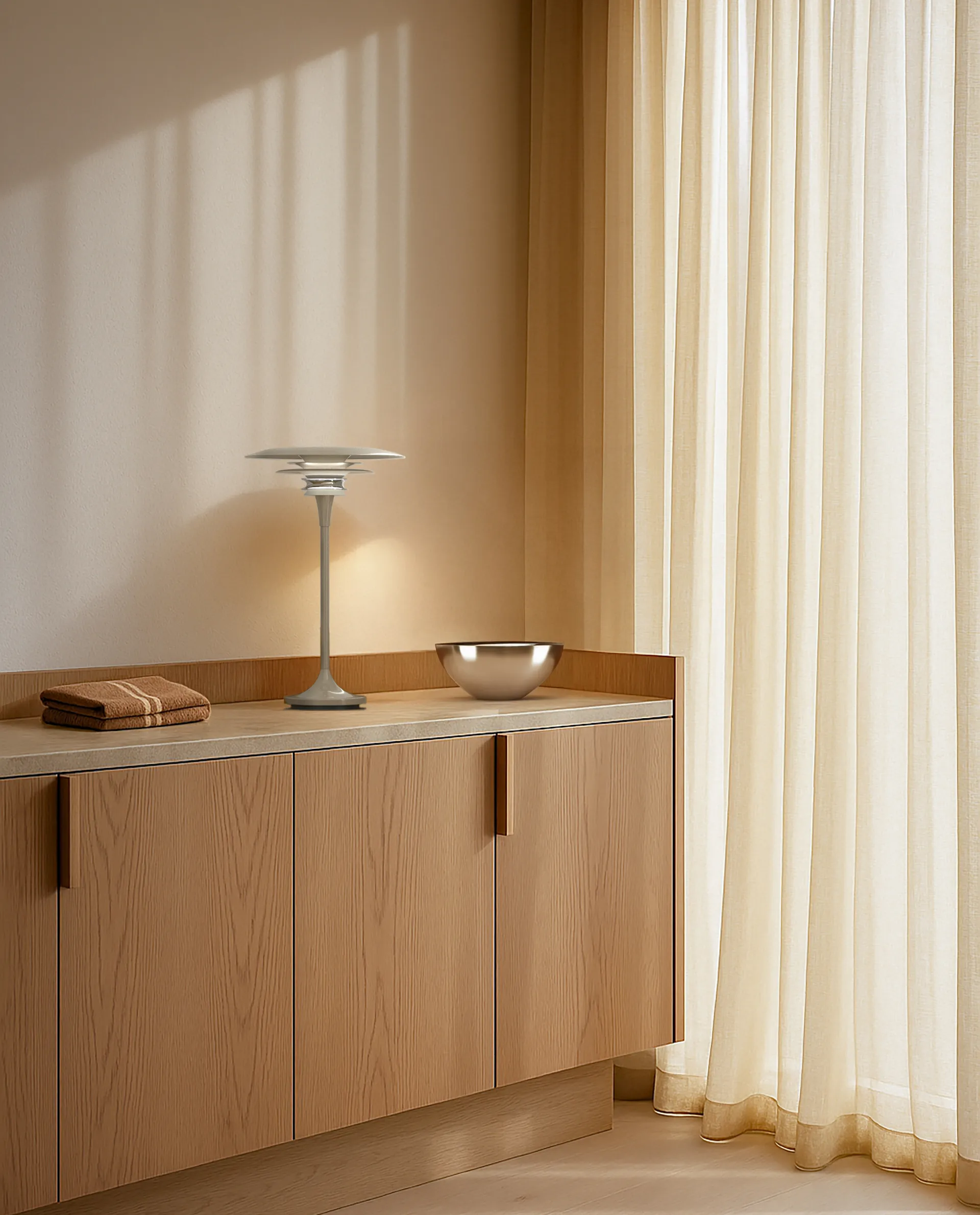 Diablo bordslampa Ø30 cm, Soft greige Belid