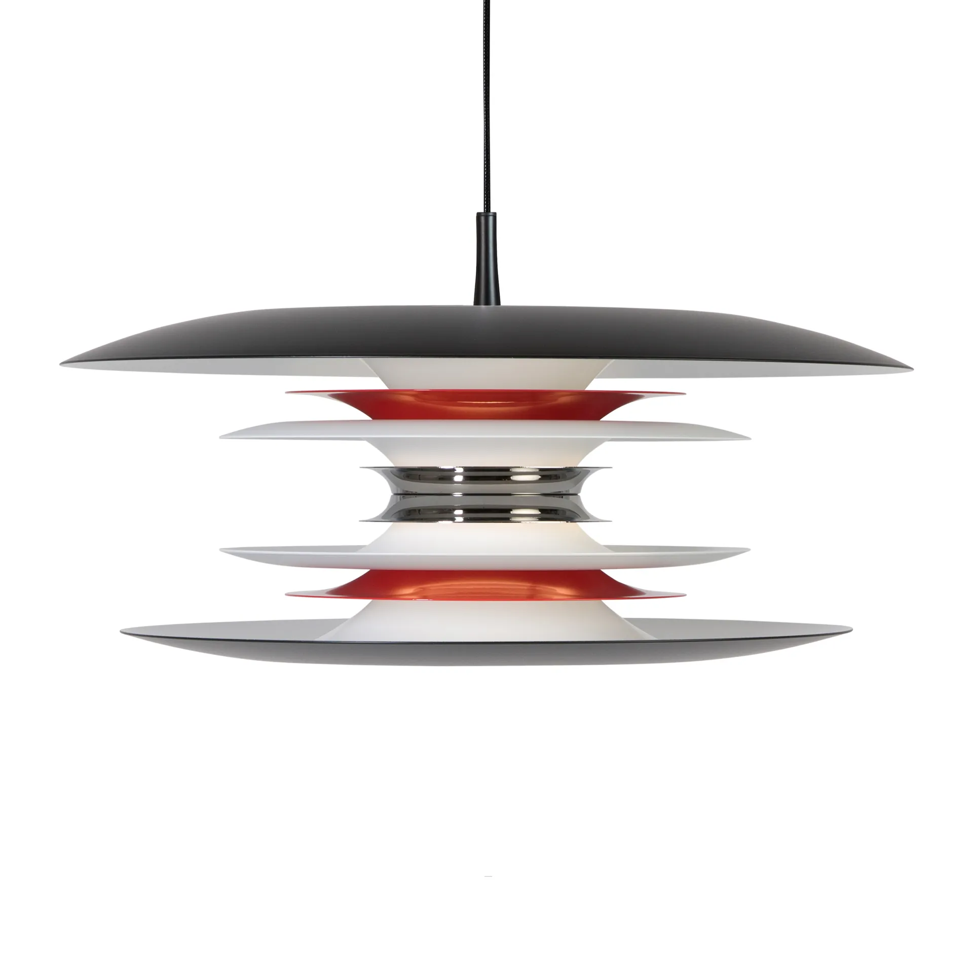 Diablo taklampe Ø50 cm, Mattsvart-blankrød Belid