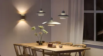 Primus pendel Ø43 cm - Hvit-krom - Belid