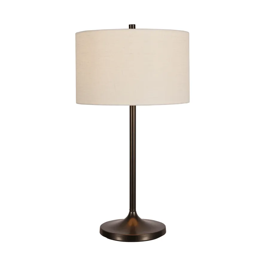 Soft bordlampe, Lin hvit-metallic bronse, Ø34x64 cm Belid