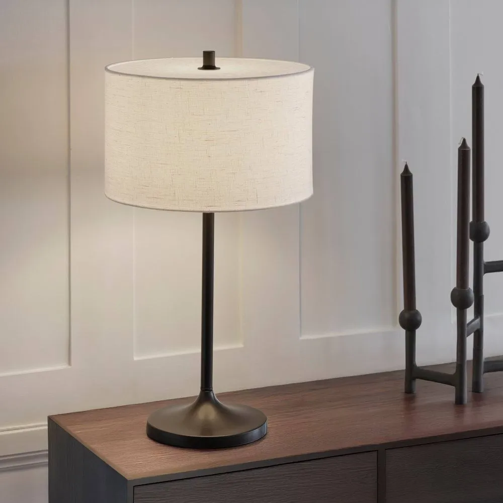 Soft bordlampe, Lin hvit-metallic bronse, Ø34x64 cm Belid
