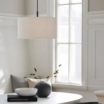 Soft pendel Ø 40 cm - Lin hvit-metallisk bronse, Ø44 cm - Belid