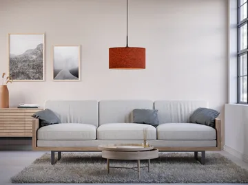 Soft pendel Ø 40 cm - Rustrød ull - Belid