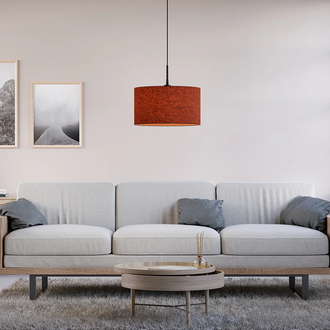 Soft pendel Ø 40 cm, Rustrød ull Belid