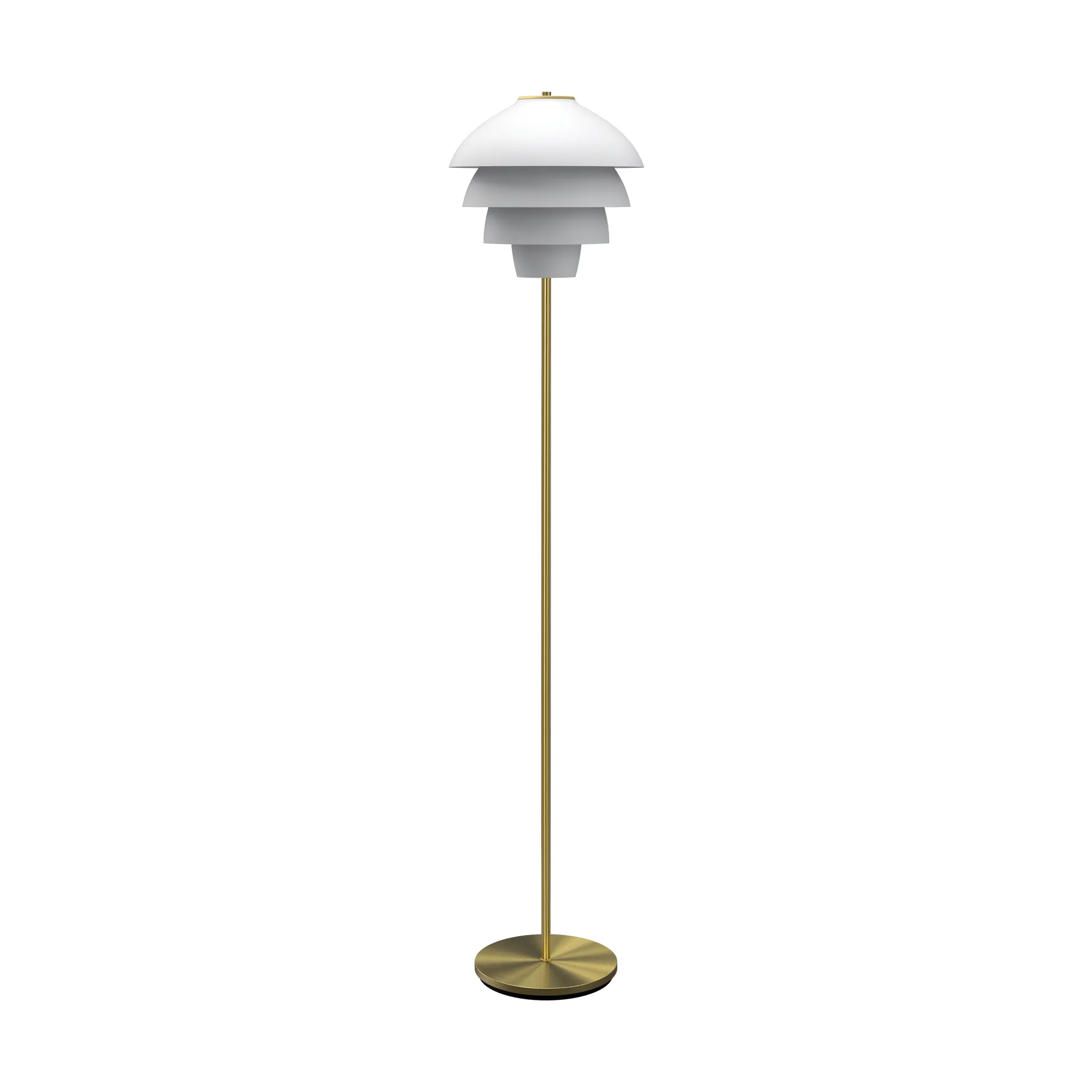 Valencia gulvlampe 150 cm, Mattvit-messing Belid