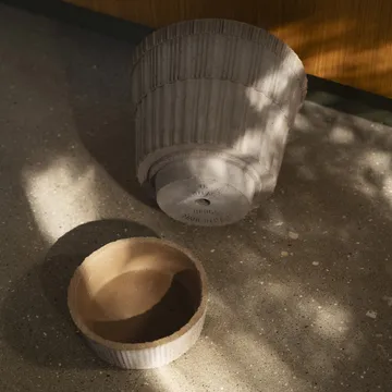 Atlas raw krukke med fat - Grey, Ø21 cm - Bergs Potter