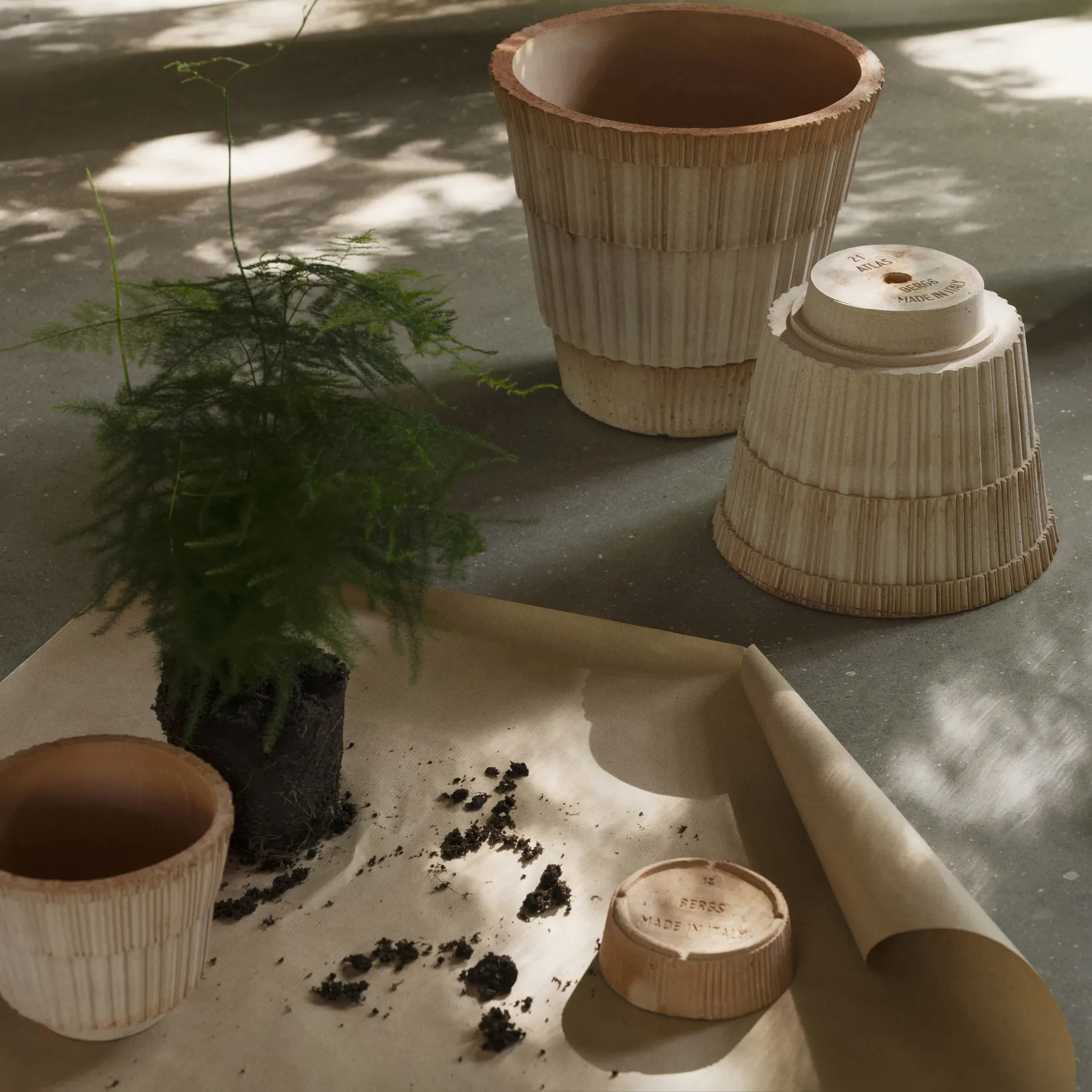 Atlas raw krukke med fat, Rosa, Ø14 cm Bergs Potter