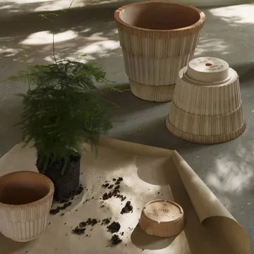 Atlas raw krukke med fat - Rosa, Ø18 cm - Bergs Potter