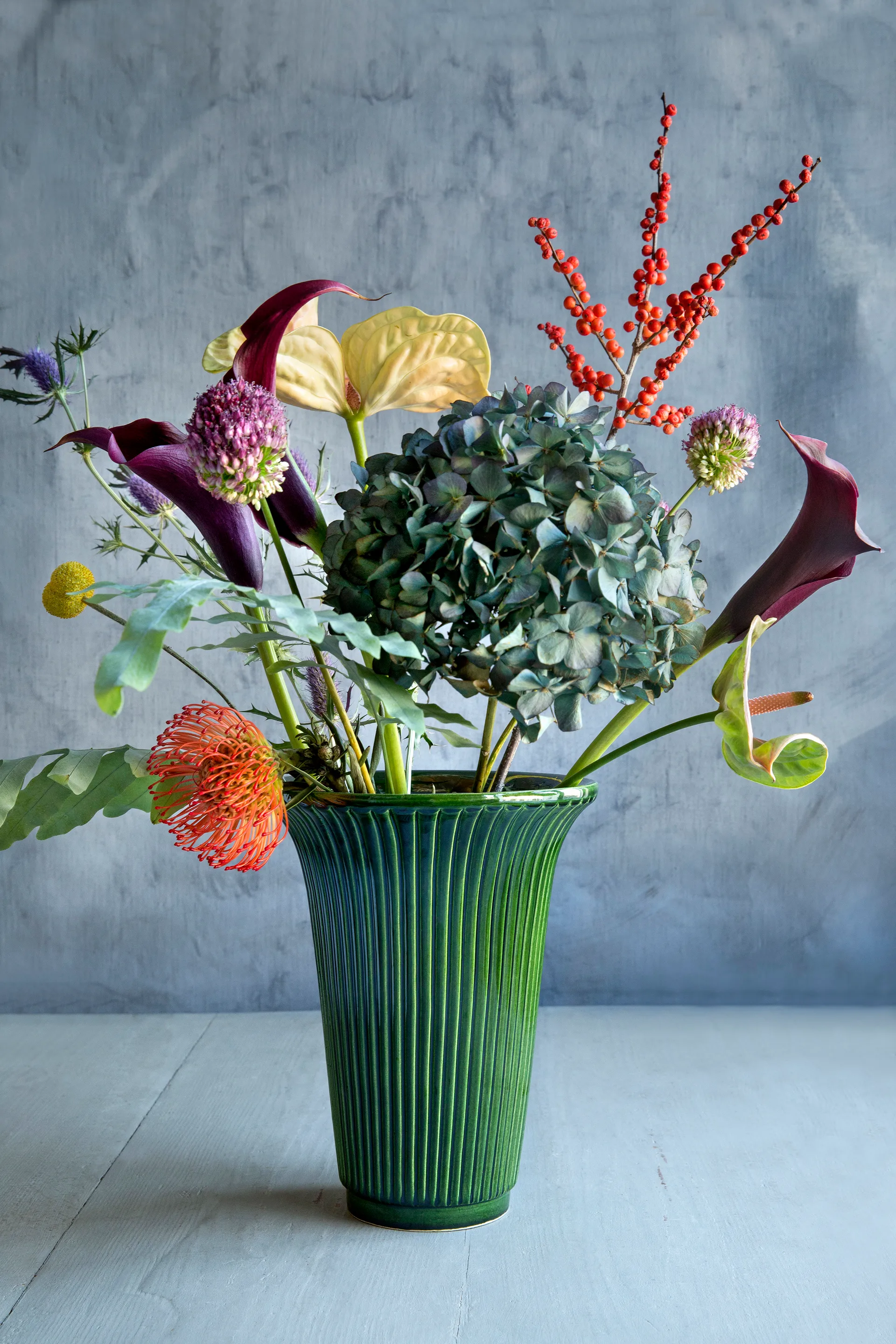 Daisy vase glassert Ø20 cm, Grønn Bergs Potter
