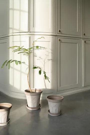 Fleur potte med fat 2 deler - Grey, Ø16 cm - Bergs Potter