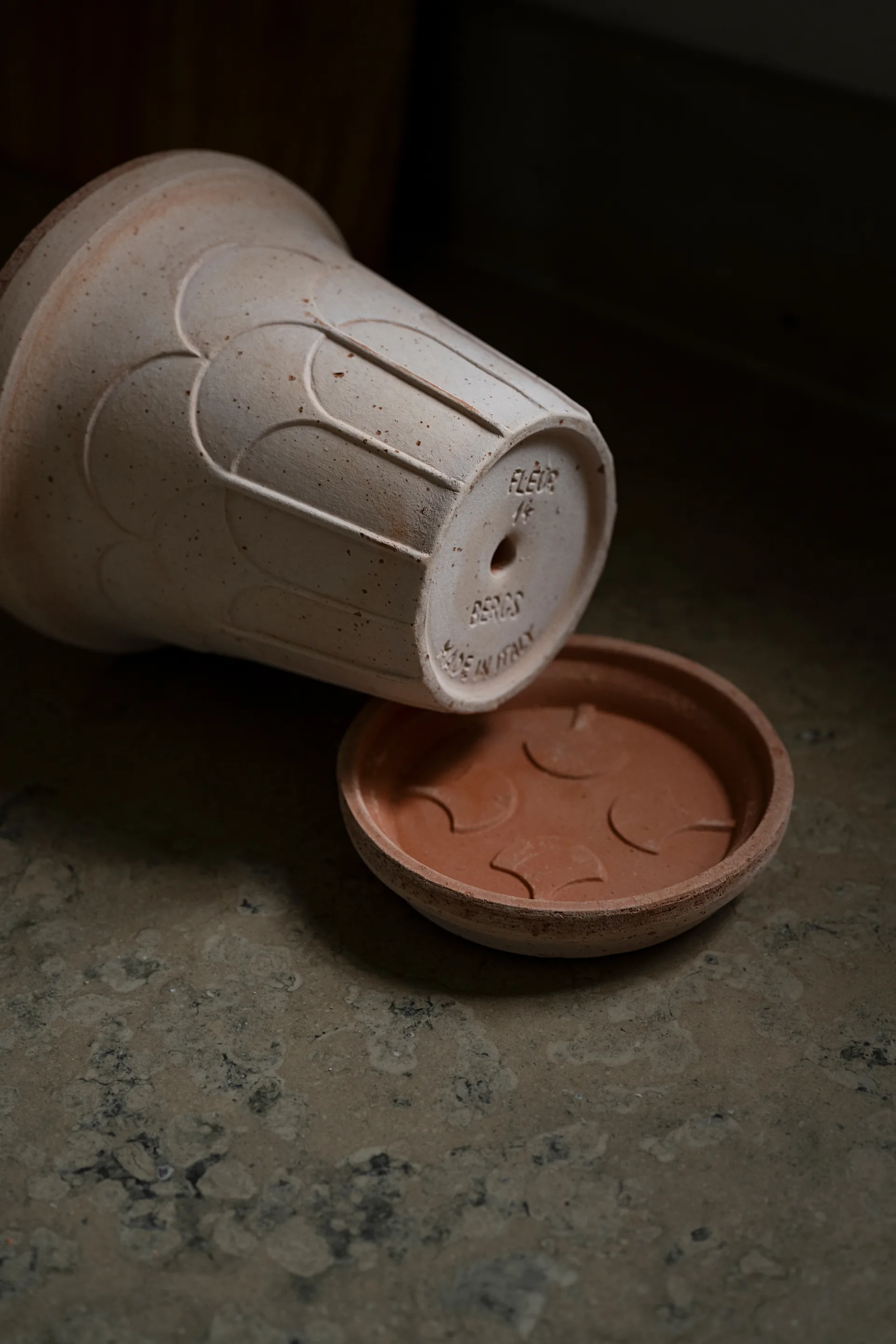 Fleur potte med fat 2 deler, Rosa, Ø14 m Bergs Potter